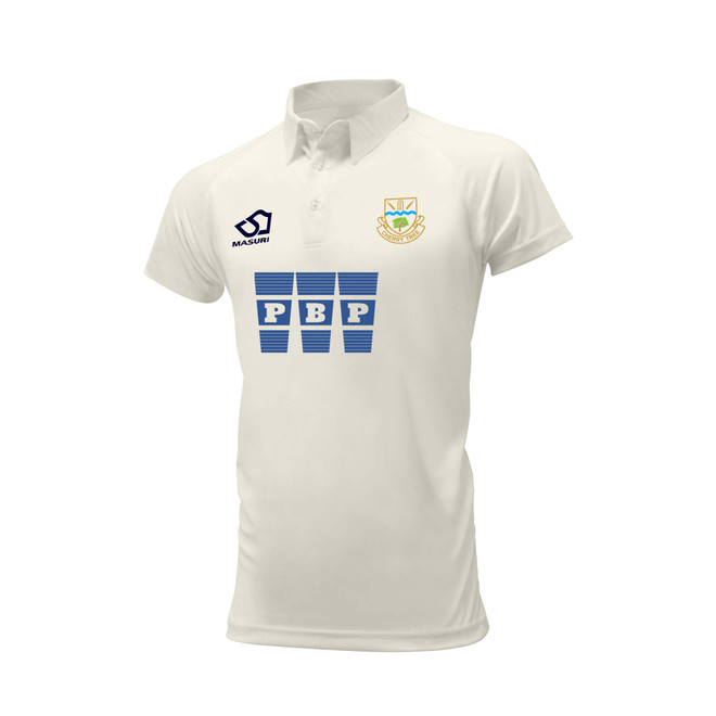 Junior Short Sleeve Cricket Shirt (under 18)-CHERRY
