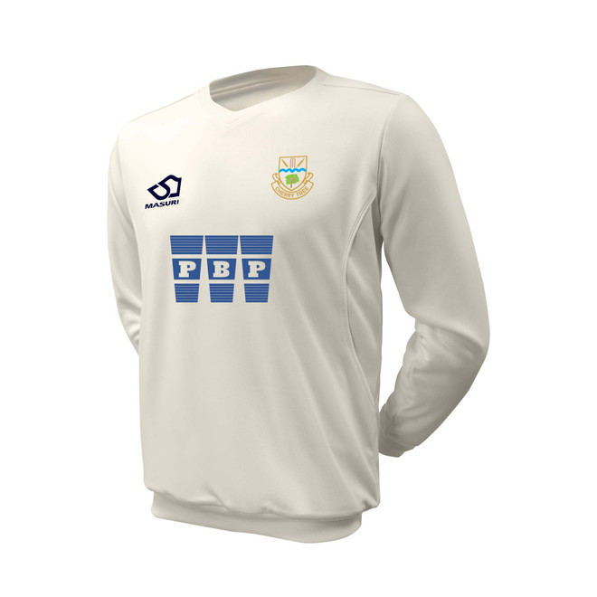 Junior Long Sleeve Cricket Slipover -CHERRY