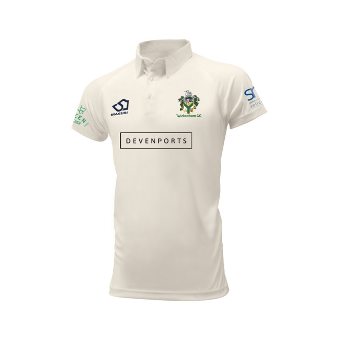 Junior Short Sleeve Cricket Shirt (Senior Sizing)- Cream Playing Kit Bundle -TKMCC