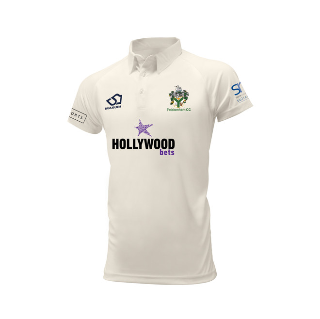 Mens Short Sleeve Cricket Shirt- Cream Playing Kit Bundle-TKMCC