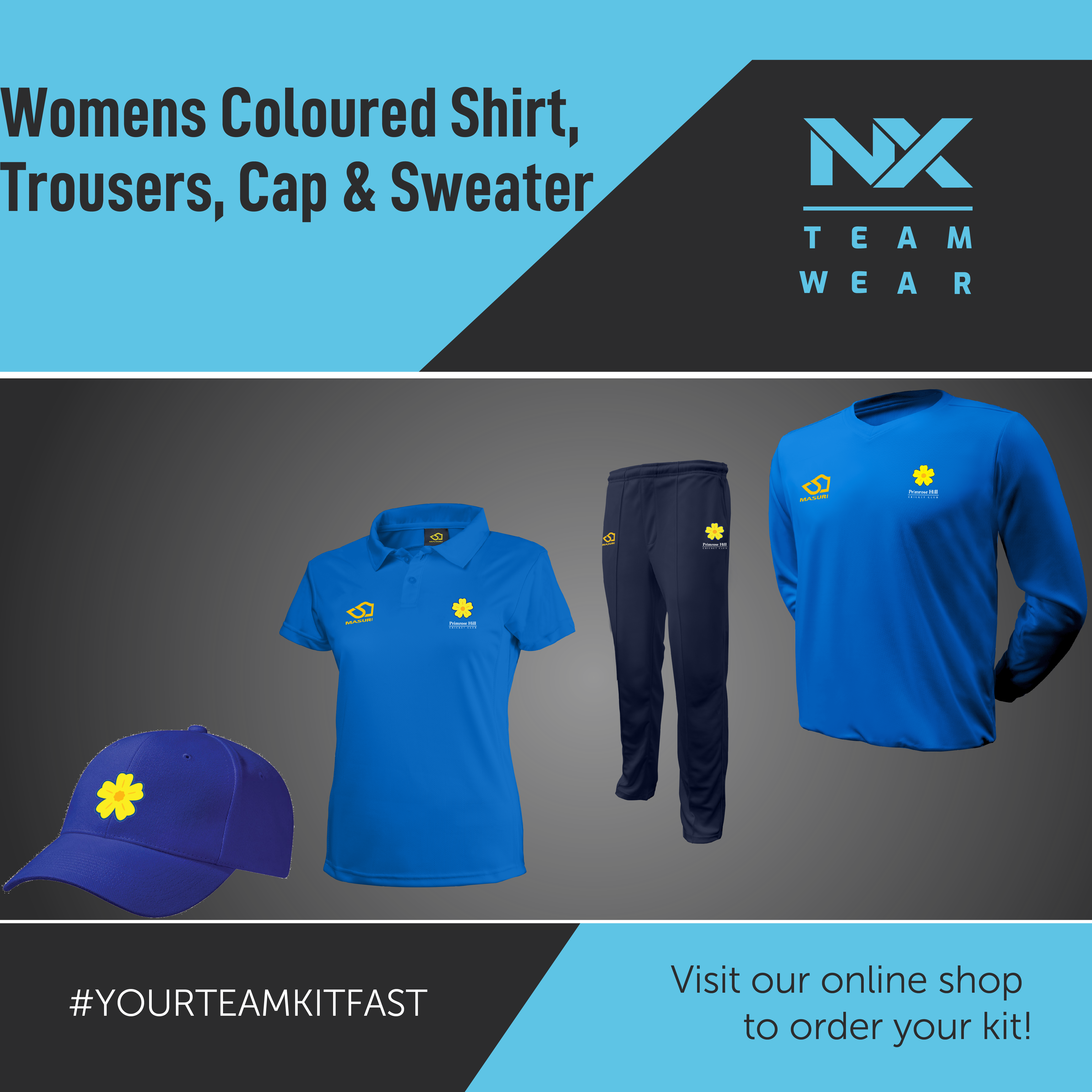 Womens Coloured Shirt Trousers Cap Sweater