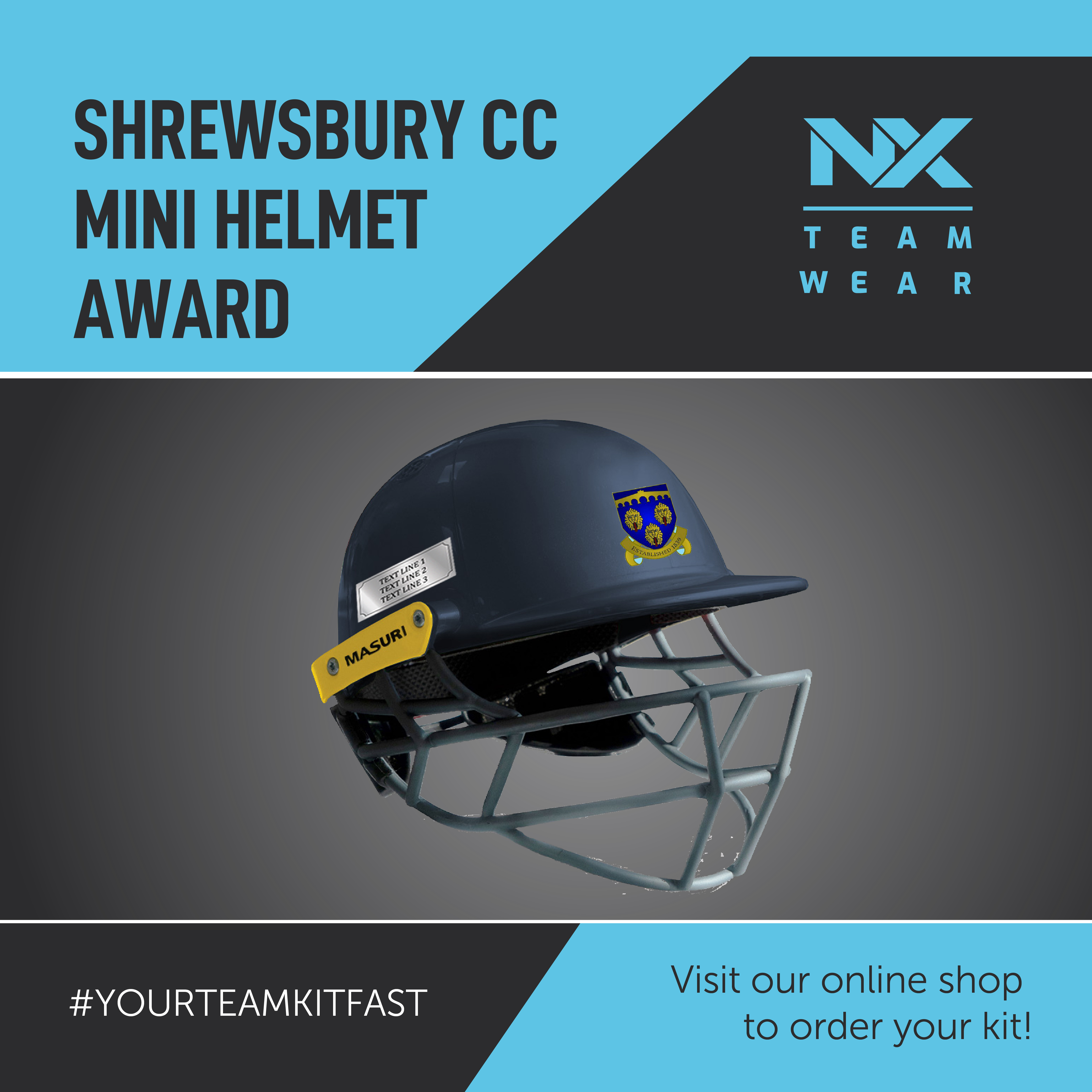 Shrewsbury CC Mini Helmet Award - £22