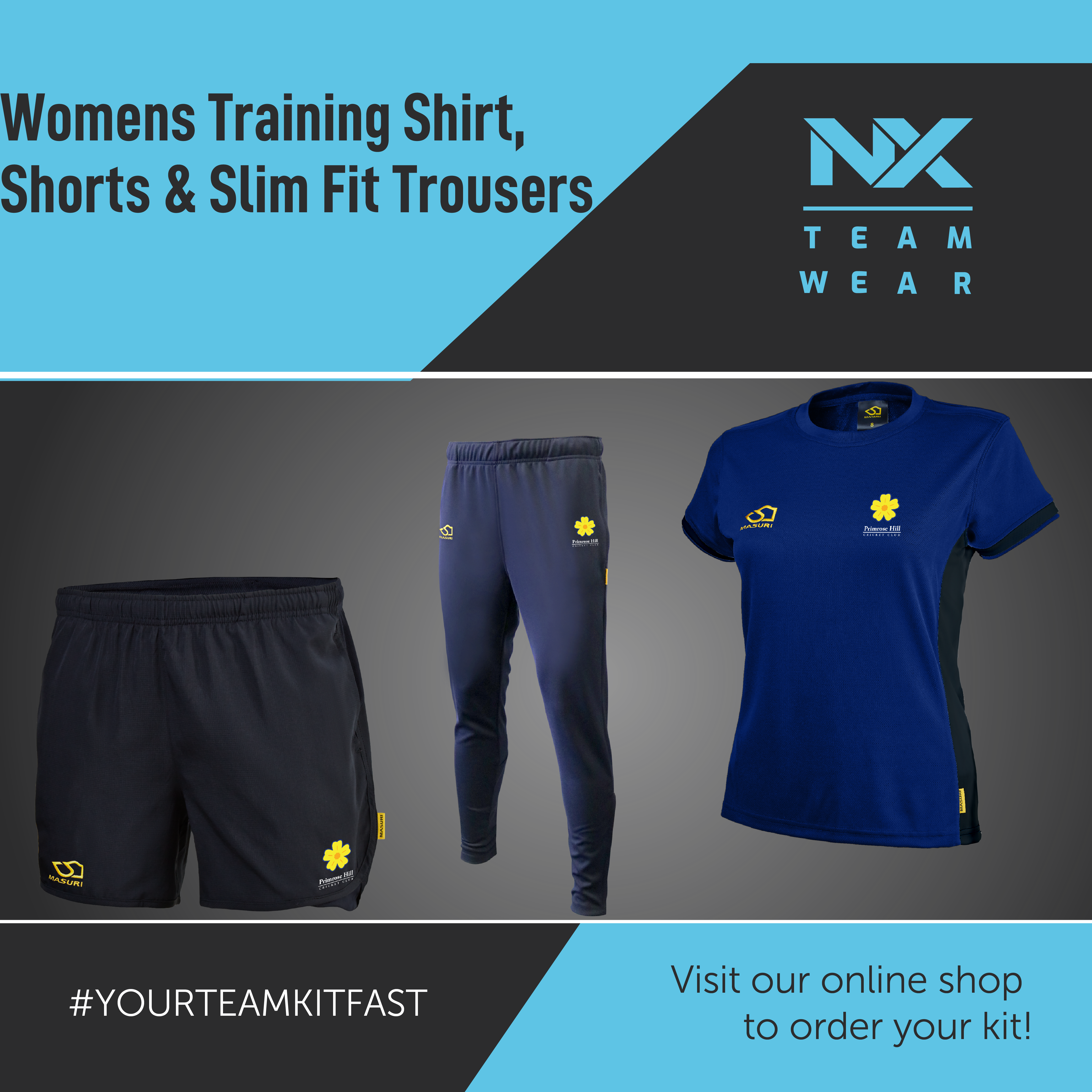 Womens Training Shirt Shorts Slim Trousers