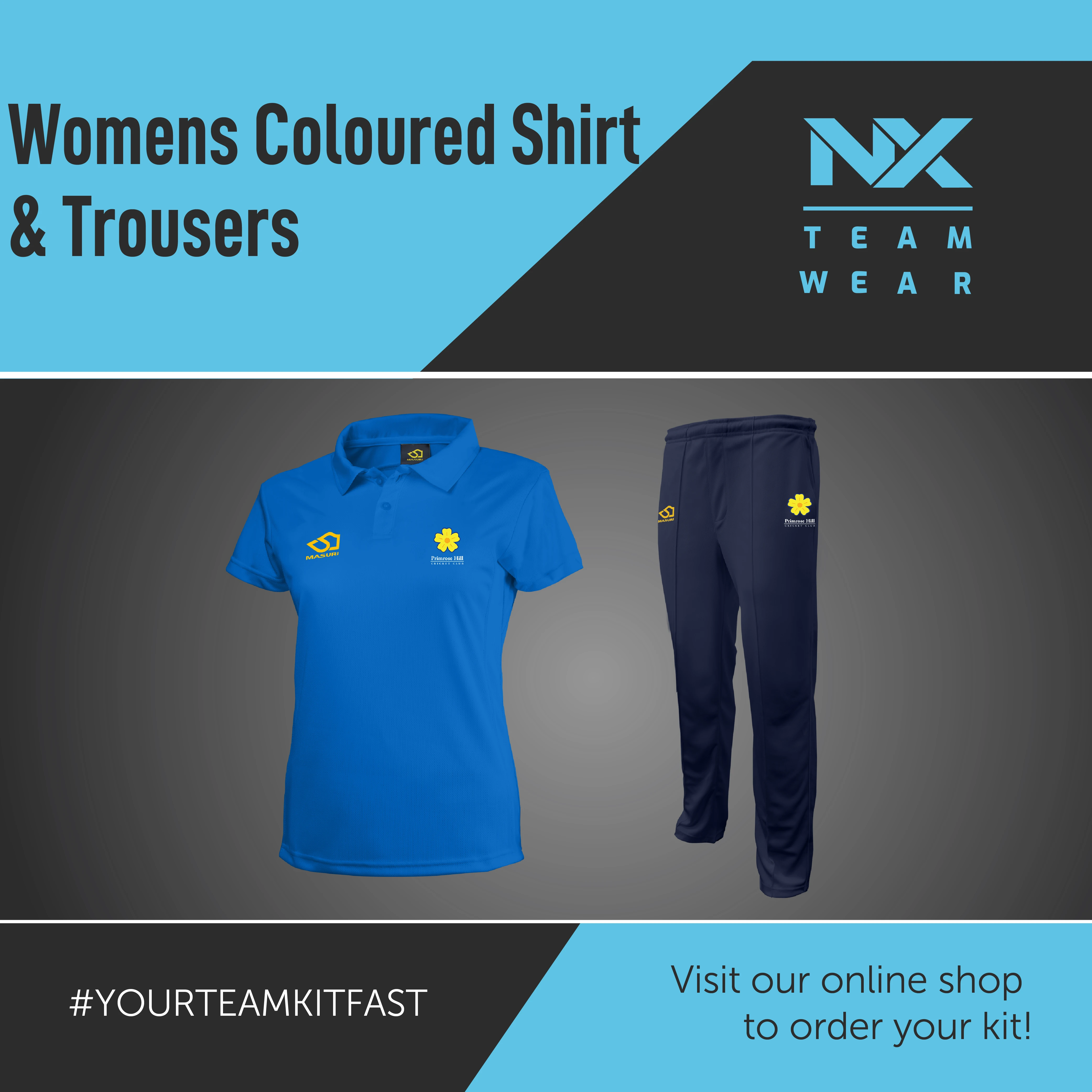 Womens Coloured Shirt Trousers