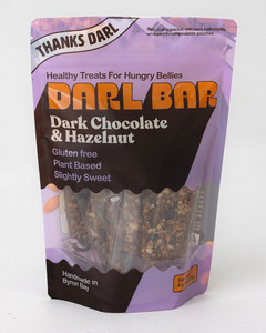 Darl Bar DARK CHOC & HAZELNUT Organic Ingrds 5 PACK 200g- Thanks Darl