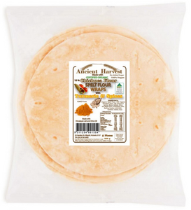 Wraps Sourdough SPELT CHICKPEA with Turmeric & Spices Frozen Organic 5 x Wraps 220g - Ancient Harvest