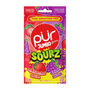 Strawberry Grape Jumbo SOURZ Chewing Gum BAG 81g BAG - PUR