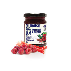 Raspberry & Rhubarb Jam Organic 285g - Dalhousie