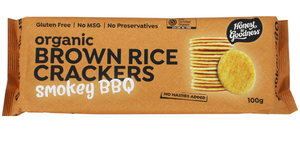 Brown Rice Crackers Smokey BBQ Organic 100g  - HTG