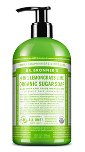 Lemongrass/Lime Liquid Soap Pump 355ml - Dr Bronner's