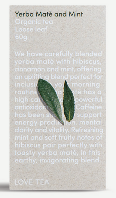 Yerba Mate & Mint Tea Loose Leaf Tea Organic 60g - Love Tea