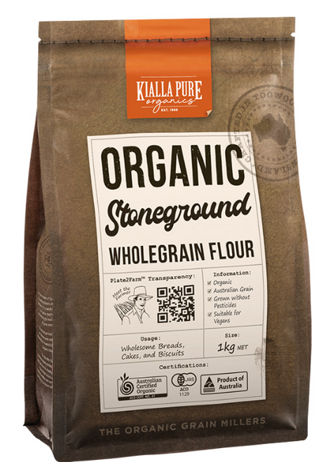 Plain Flour (Wholegrain Stoneground) Organic 1kg - Kialla