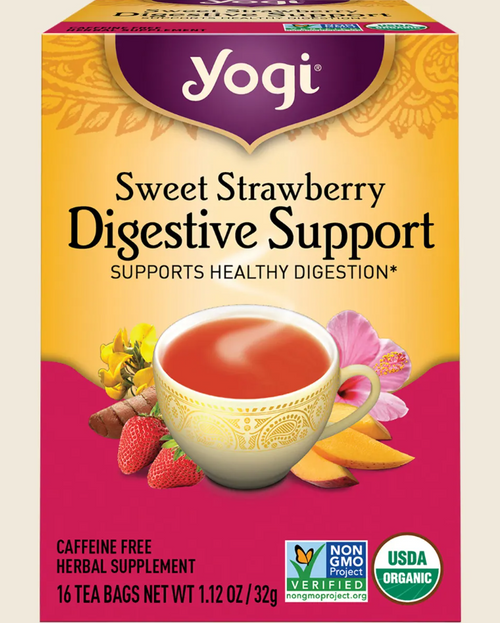 Sweet Strawberry Digestive Support Tea 16 Bags - Yogi Tea