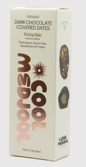 Pistachio Dark Choc Dates Organic Twin Pk *LIMITED EDITION* - Cool Medjool