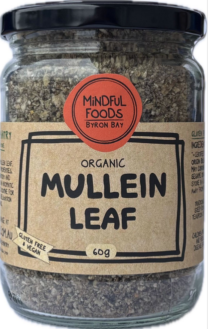 Mullein Leaf Organic 60g Glass Jar - Mindful Foods