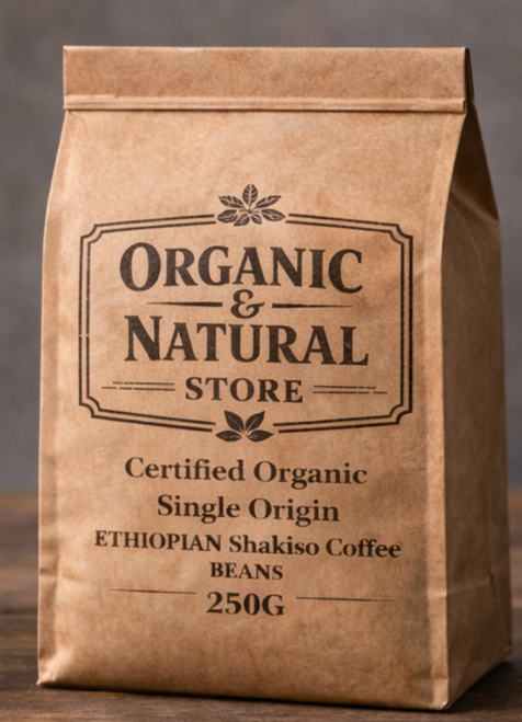 Coffee BEANS Ethiopian Single Origin ORGANIC 250g - Organic & Natural Store