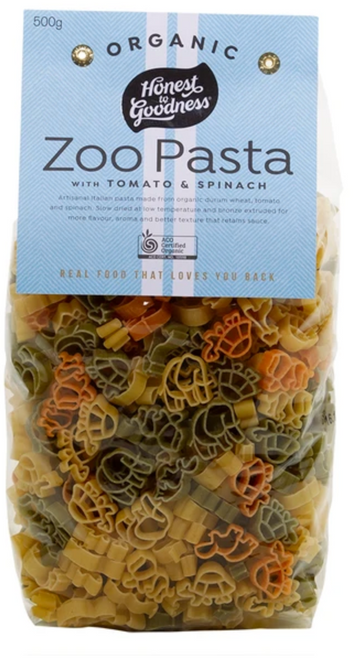 Zoo Pasta with Tomato & Spinach 500g -  H2G