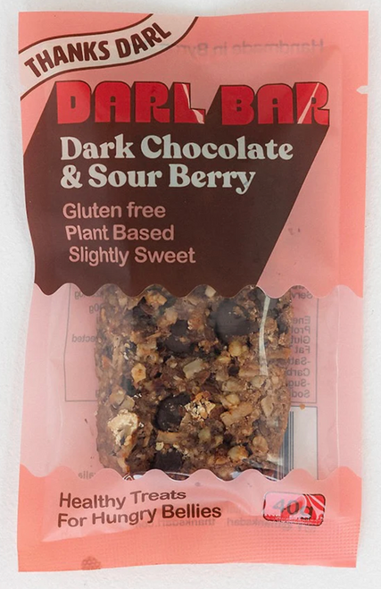 Darl Bar DARK CHOC & SOUR BERRY Organic Ingrds SINGLE 40g- Thanks Darl