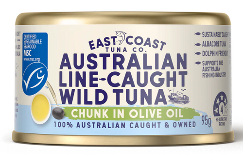 Tuna Chunks in OLIVE OIL Australian Line Wild Caught 95g - East Coast Tuna