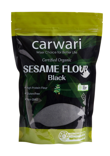 Sesame Seed Flour BLACK Organic 500g - Carwari