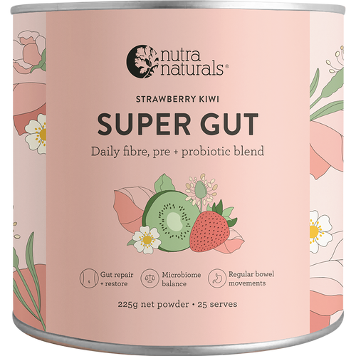 SUPER GUT Strawberry Kiwi Daily Fibre Organic 225g - Nutra Naturals