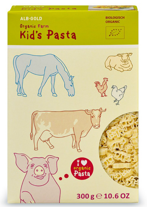 Kid's Pasta Farm Animals Organic 300g - Alb-Gold
