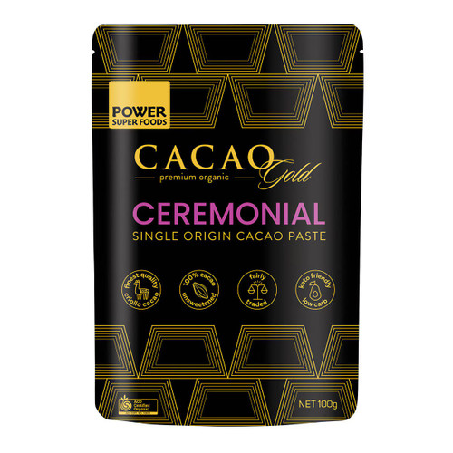 Cacao GOLD Paste Chunks CEREMONIAL Organic 100g - Power Super Foods