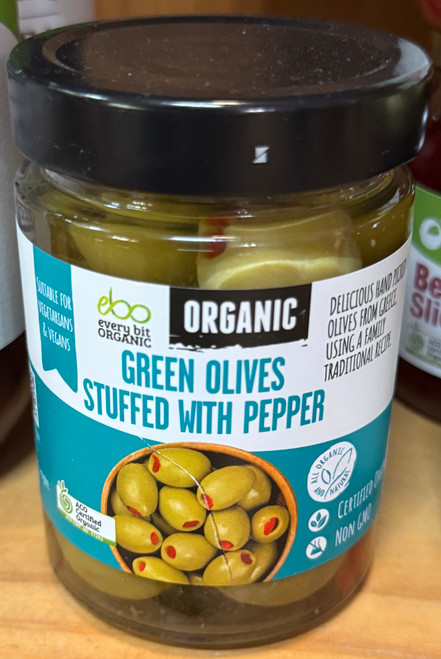 Olives Green STUFFED Organic 295g - Every Bit Organic