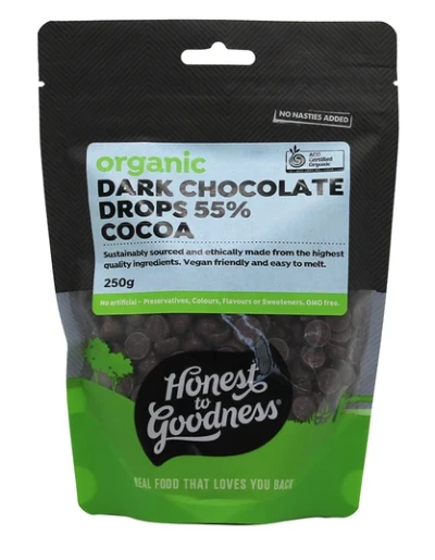 DARK Chocolate Drops 55% Cocoa Organic 250g - HTG