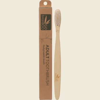 Toothbrush Bamboo (White Bristles) Adult - Go Bamboo