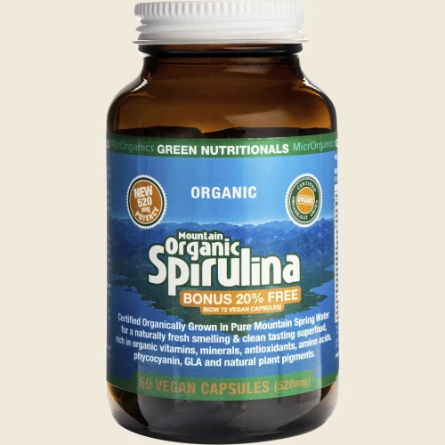 Spirulina Organic 520mg 60 Capsules - Green Nutritionals