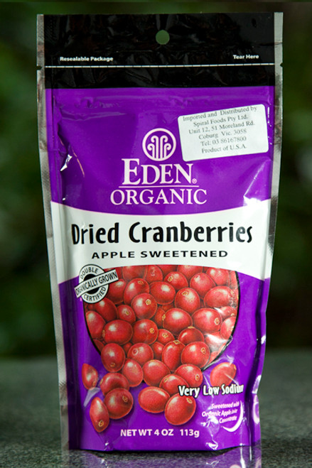 Cranberries Apple Sweetened 113g - Eden Organic