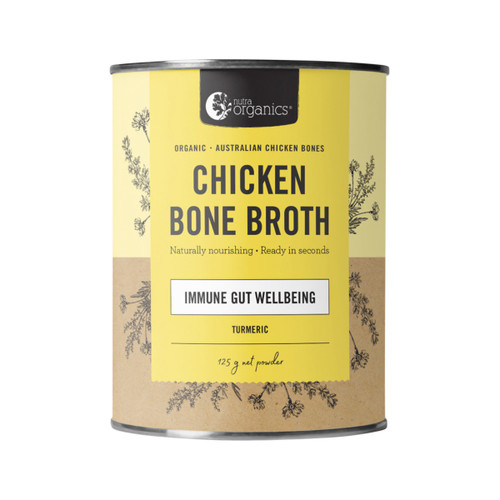 Chicken Bone Broth Turmeric Powder Organic 125g Canister - Nutra Organics