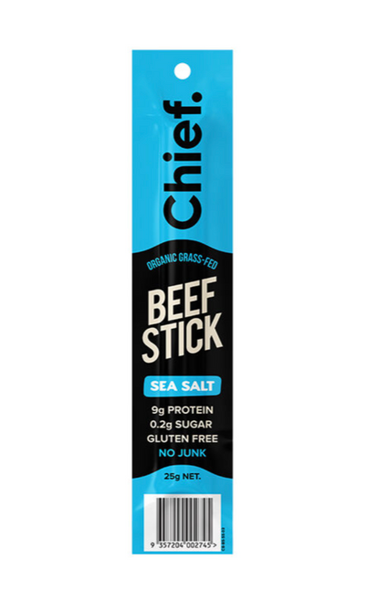 Beef Stick SEA SALT Grass Fed Organic 25g - Chief