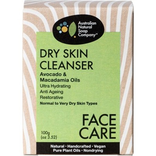 Dry Skin Cleanser Avocado & Macadamia Face Soap Bar 100g - The Australian Natural Soap Company