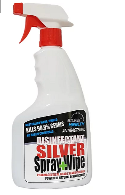 Disinfectant Spray n Wipe with Silver Colloid 750ml - Silver Health