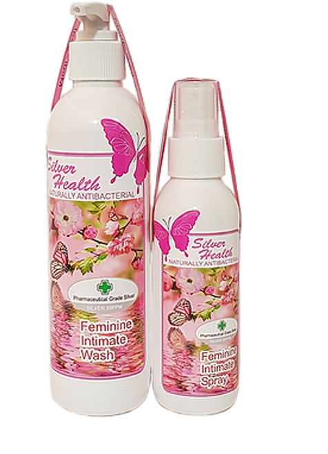 Feminine Intimate Wash/Spray Combo with Silver Colloid 500ml/100ml - Silver Health