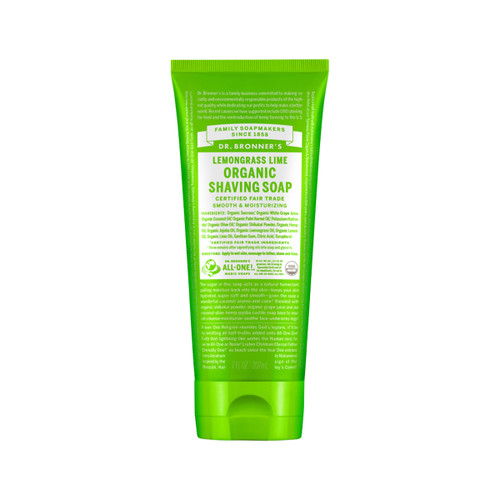 Shaving Soap Lemongrass Lime Organic 207ml - Dr Bronner's