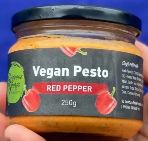 Red Pepper Pesto Vegan Gorgeous George 250g - Organic Indulgence