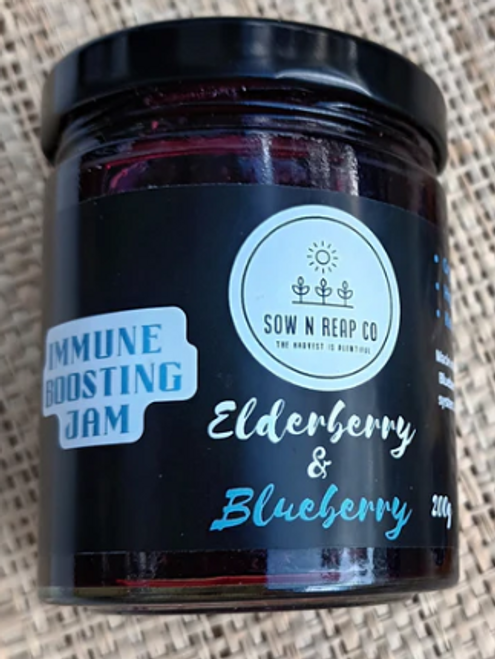 Elderberry & Blueberry Jam Organic Ing 200g - Sow N Reap Co