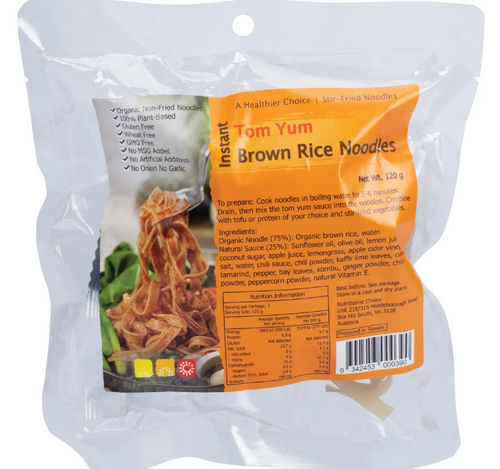 Instant Tom Yum Brown Rice Noodle Kit 120g  - Nutritionist Choice