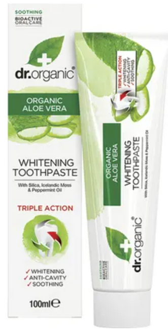 Toothpaste Aloe Vera Whitening Organic 100ml - Dr Organic