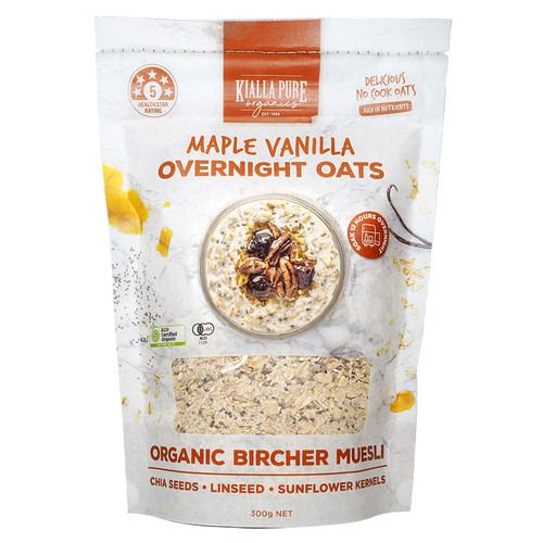 Oats Overnight Maple Vanilla Organic 300g - Kialla