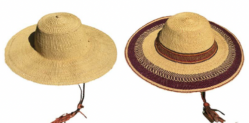 African Bolga Hat LINED - Large Brim