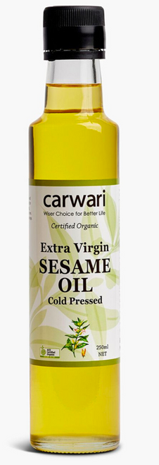 Sesame Oil WHITE Extra Virgin Cold Pressed Organic 250ml - Carwari