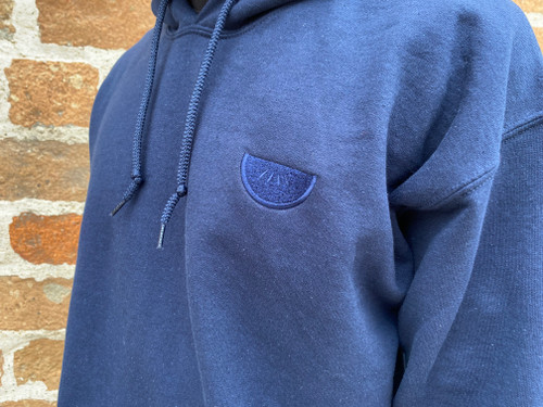 Embroidered Big Logo Hoody - Navy w Navy - WATERMELONISM