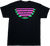 Stripe Melon Tee - Black w Neon