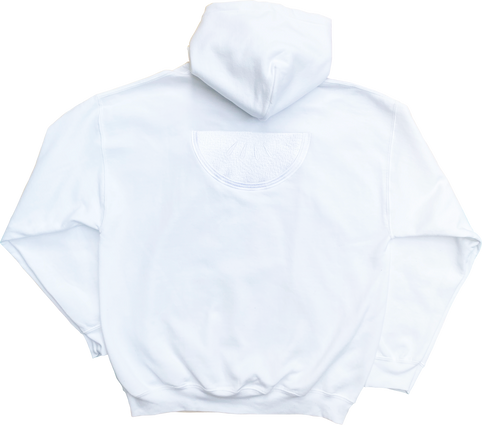 Embroidered Big Logo Hoody - White w White