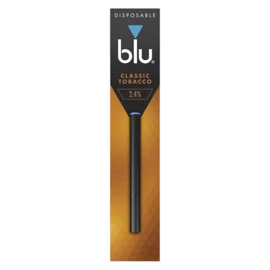 blu Classic Tobacco disposable vape, 1 mL tobacco flavor pen at 2.4% nicotine