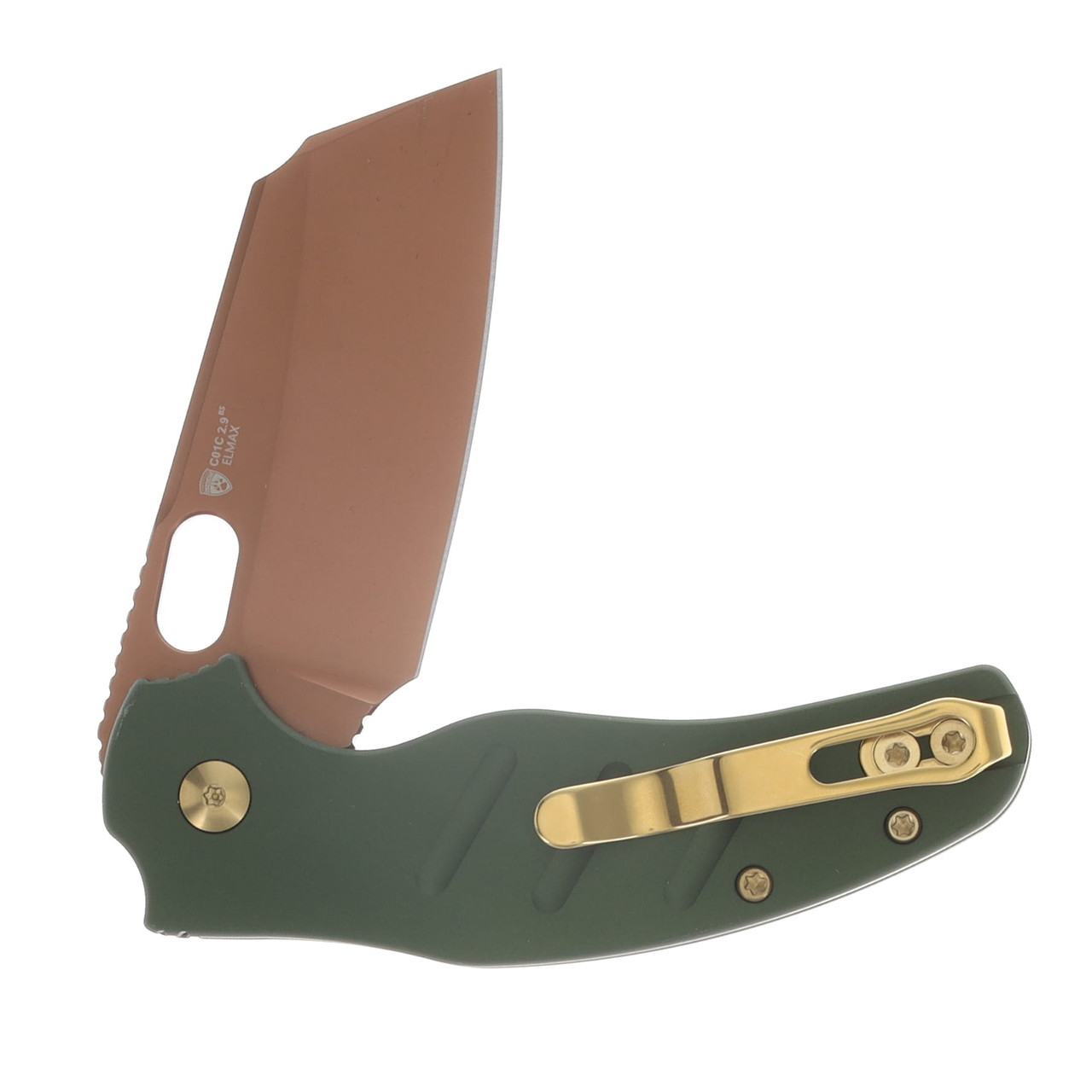 Kizer SMKW Exclusive The Grunt Sheepdog Folder Green AL Handle